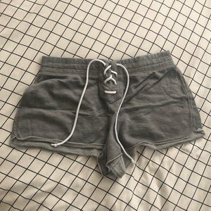 Gray lounging shorts